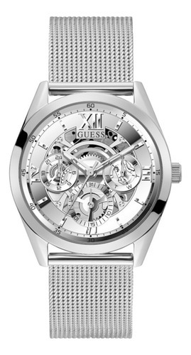 Guess Mens Dress Multifunction 42mm Watch Silver-tone Stainl
