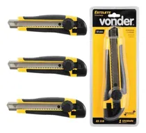 Comprar Kit 3 Estiletes Profissional 18mm Vonder Trava Giratoria 