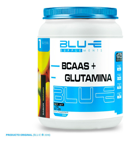 Aminoácidos Bcaas + Glutamina Blu-e 1kg Sabor Mango