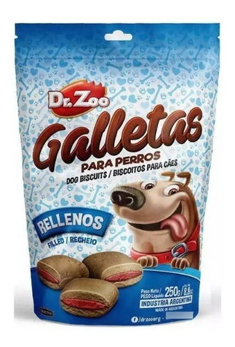 Golosinas Para Perros Dr Zoo Galletas Rellenas X 250 Gr.