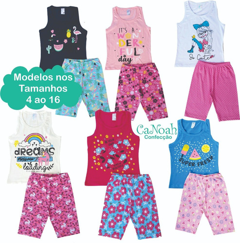 Kit 5 Conjunto Infantil Juvenil Menina Roupa Feminina 1 A 14