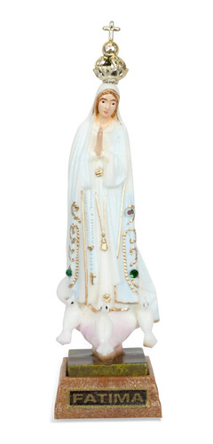 Estatuilla Nuestra Señora Fatima Pintada Mano Fabricada 3.5 