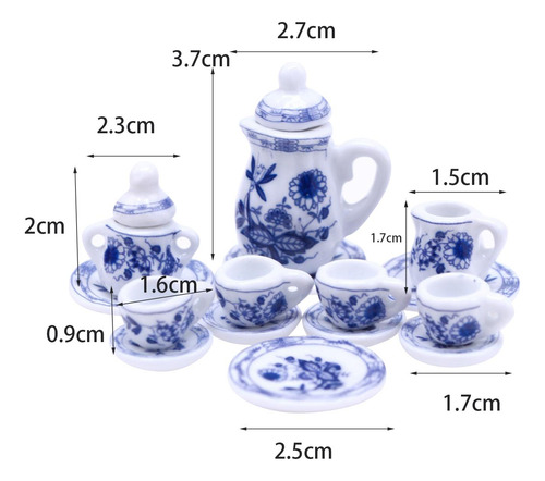 15x Casa De Muñecas Juego De Té En Miniatura Estilo A
