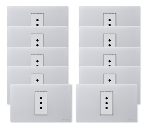 Pack 10 Tomacorriente Simple Metálico 10a