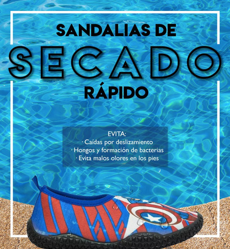 Zapato Acuatico Sandalia Agua Infantil Disney Marvel Capitan