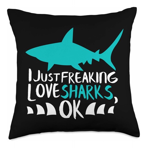 Just Freaking Love Gift Shark Lover - Cojín, 18 X 18, ...