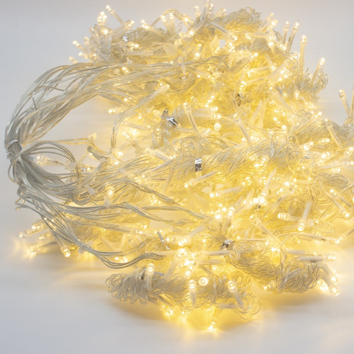 Imagen 3 de 9 de Cortina Luces Led 6x3 Metros Luz Fija Interconectable Ambar