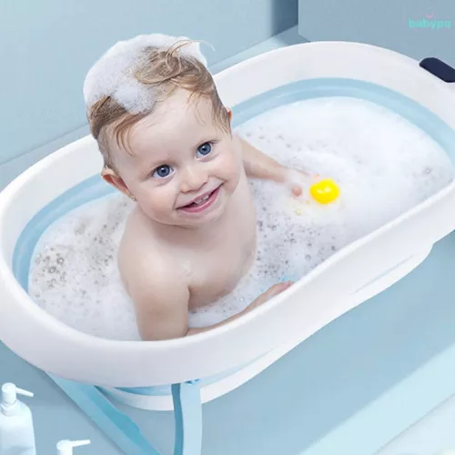 Bañera Plegable Para Bebés Tina Portátil Con Termómetro Color Rosa