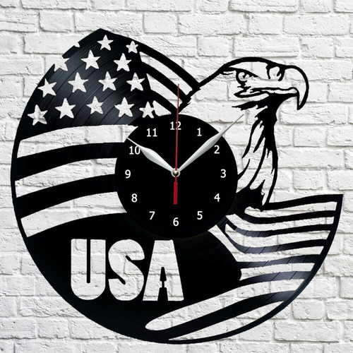 Reloj Corte Laser 2934 Usa Aguila Bandera