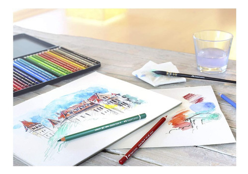 Estojo Madeira Faber Castell Lápis Aquarelável 48 Cores
