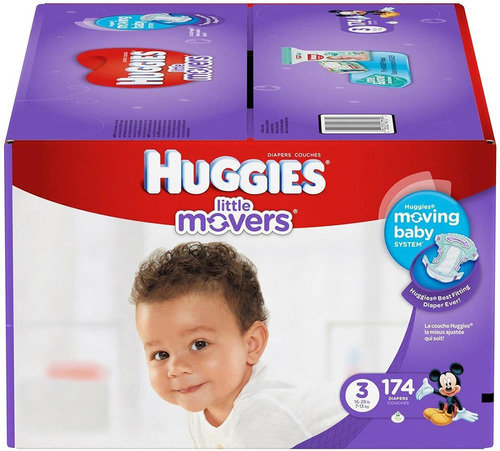 Huggies Little Movers Pañales, Tamaño 3, 68 contar Con (e