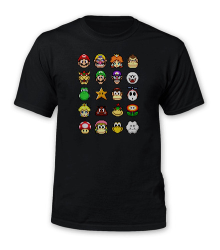 Polera Gustore De Mario Bros Personajes 8 Bits