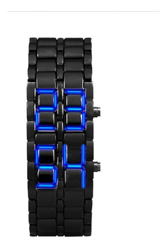 Reloj Lava Estilo Hierro Negro Pulsera Inspirado Led 1121