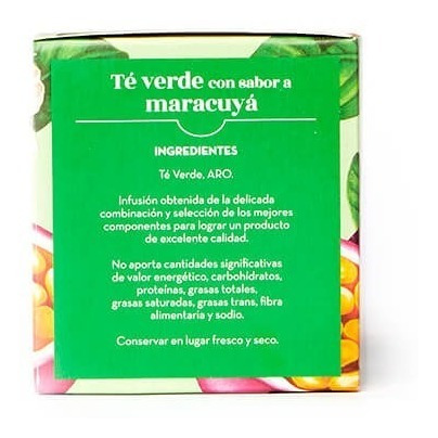 Imagen 3 de 3 de Té Verde Con Sabor A Maracuyá Pack X 3 Cajas