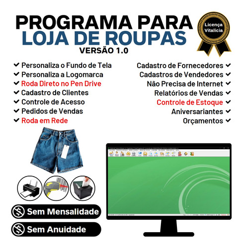 Programa Para Loja De Roupas Com Estoque Vendas Clientes 1.0
