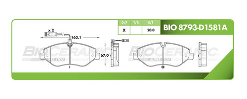 Balata Disco Delantera Volkswagen Crafter Van 2012-2015 2.0