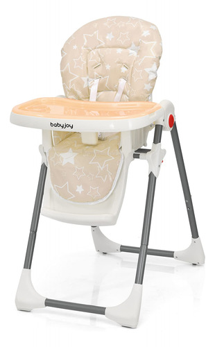 Baby Joy Stars Beige Silla Comedor Ajustable Plegable