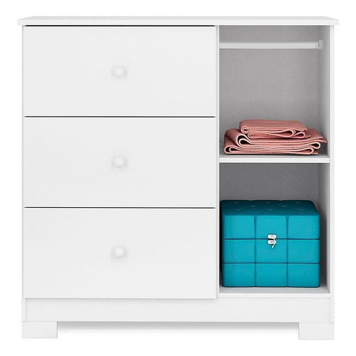 Imagem 5 de 8 de Quarto Bebê New Cristal 4p Berço Alegria Bco Colchão 130x70
