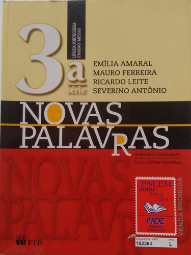 Novas Palavras  Língua Portuguesa 3° Série Ensino Médio