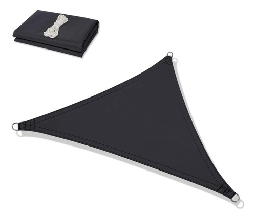 Toldo Vela Malla Sombra Impermeable Triangular 3,6mt  Negro