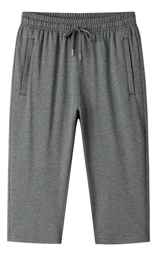 Pantalones Capri Casuales De Algodón Con Pierna Recta