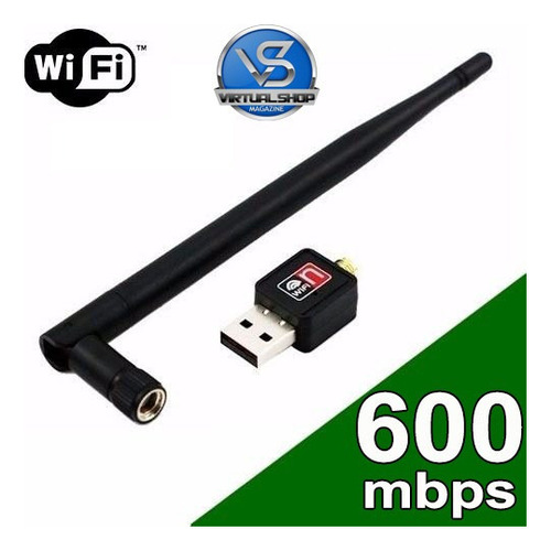 Adaptador Wireless Usb Wifi 600mbps Sem Fio Lan B/g/n Antena