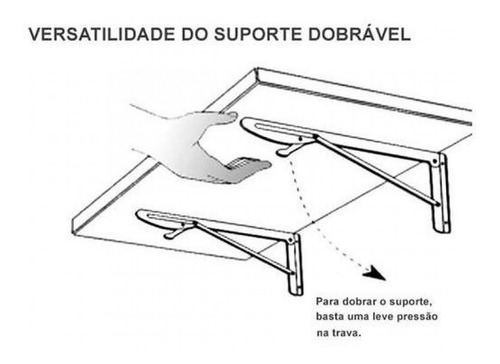 Mesa Suspensa De Parede Dobrável Com Suporte Krok Kit Gd