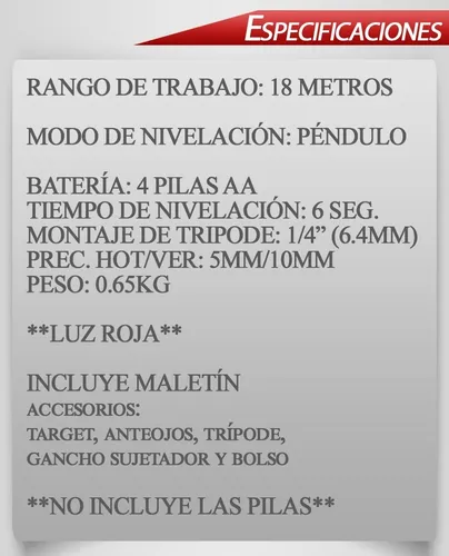 Nivel Laser 360° 18m Tripode Maletin Acc Thunderplus Tr05585