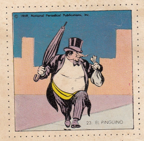 1969 Batman El Pinguino Figurita Nº 23 Album Novaro Vintage