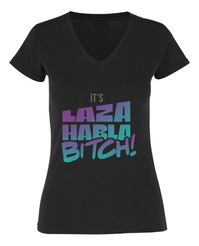 Playera Blusa Mujer Cuello V Diseño Podcast Laza Habla Lhb