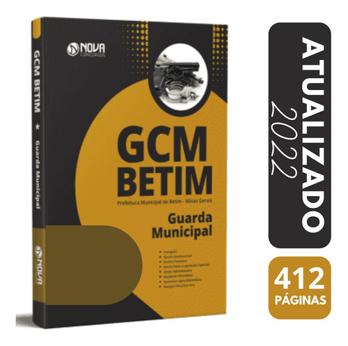 Apostila Prefeitura De Betim 2022 - Guarda Municipal - Gcm, De Professores Especializados., Vol. Único. Editora Nova Concursos, Capa Mole, Edição 2022 Em Português, 2022