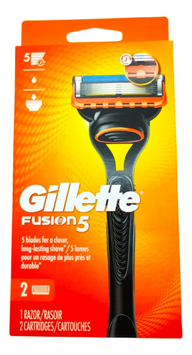 Rastrillo Gillette Fusion 5 Con Dos Cartuchos De 5 Hojas