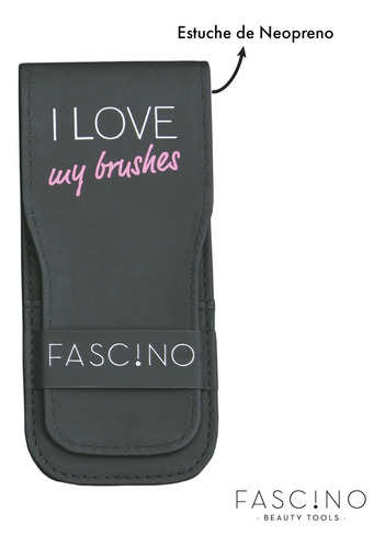 Imagen 6 de 8 de Set 3 Brochas Y Pinceles Make Up Crueltyfree+ Pouch Fascino