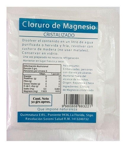 Cloruro De Magnesio Sobre