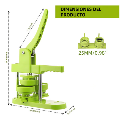 Diy Pin Badge Button Maker Máquina De Prensa 25mm Verde