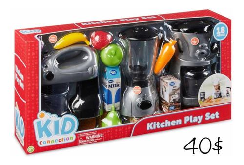 Imagen 2 de 6 de Kid Connection Kitchen Play Set, 18 Pieces Set De Cocina