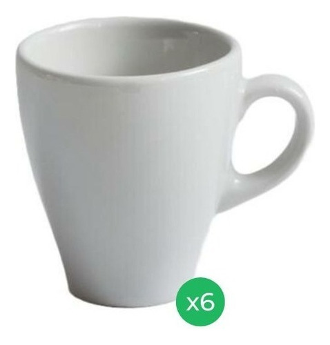 Taza Cafe Porcelana Monza Verbano 135ml X 6 Unidades