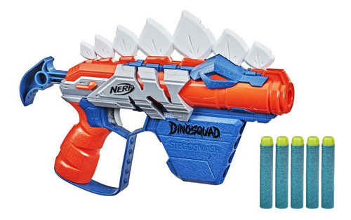 Lanzador Dardos Nerf Dinosquad Stego Smash + 5 Dardos Hasbro