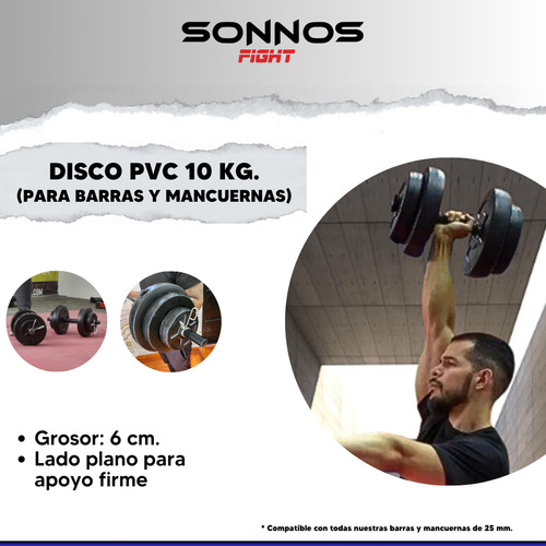 Mancuerna Con Topes + 20 Kg De Discos (2x10kg)