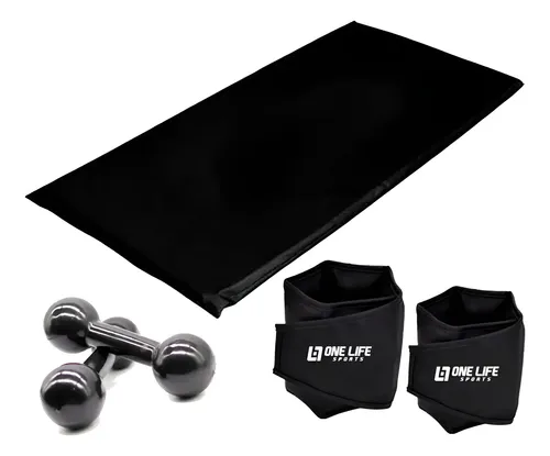 Kit Treino - Par Caneleira 4kg + Colchonete + Par Halter 2kg