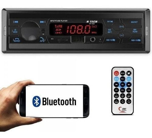 Som Automotivo H-tech Ht-1022 Usb Bluetooth E Leitor Cartão 