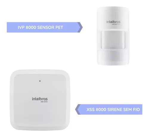 Central Amt 8000 S/ Fio Sensores Gprs E Sirene Intelbras