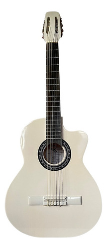 Guitarra Acústica Curva Richard Paquete Básico De Accesorios Color Blanco Orientación De La Mano Derecha
