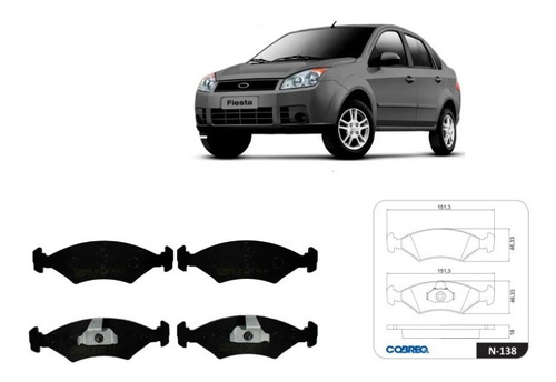 Imagen 1 de 7 de Juego Pastillas De Freno Cobreq Ford Fiesta Max 1.6 - Ka