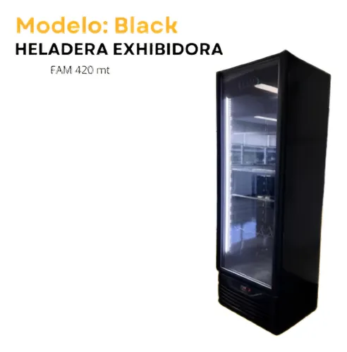 Heladera Vertical Exhibidora Fam V420mtblack 395lts