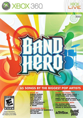 Band Hero Juego De Música De Xbox 360 Original Xbox 360