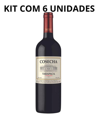 Vinho Chileno Cosecha Tarapacá Carmenére 750ml Tto Kit C/ 6