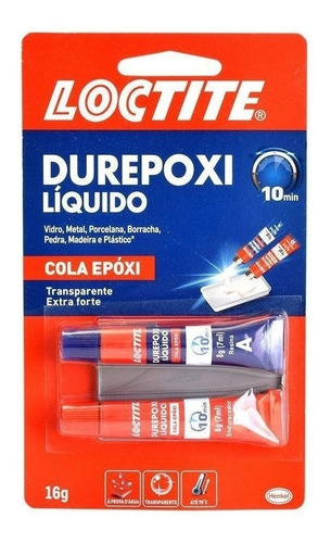 Cola Durepoxi Liquido 16g 10min Epóxi Transparente Extra