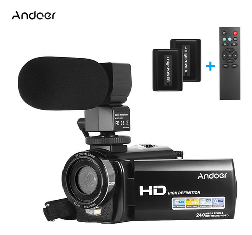 Cámara De Vídeo Dv Andoer Camera Baterías 24mp Videocámara L