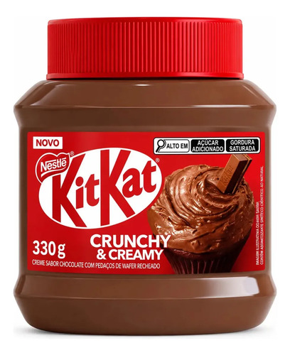 Pote Creme Chocolate Crocante Kit Kat Crunchy & Creamy 330g Nestlé